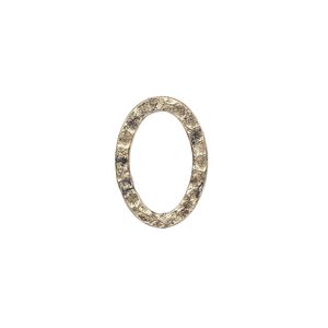 Component, antique gold-plated steel, 18x13mm double-sided hammered flat oval. Sold per pkg of 12.