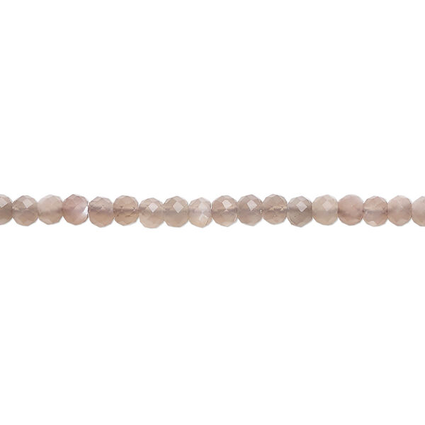 Bead, coffee moonstone (natural), 2-3mm faceted hand-cut round, B grade, Mohs hardness 6 to 6-1/2. Sold per 15-1/2" to 16" strand. image number 0