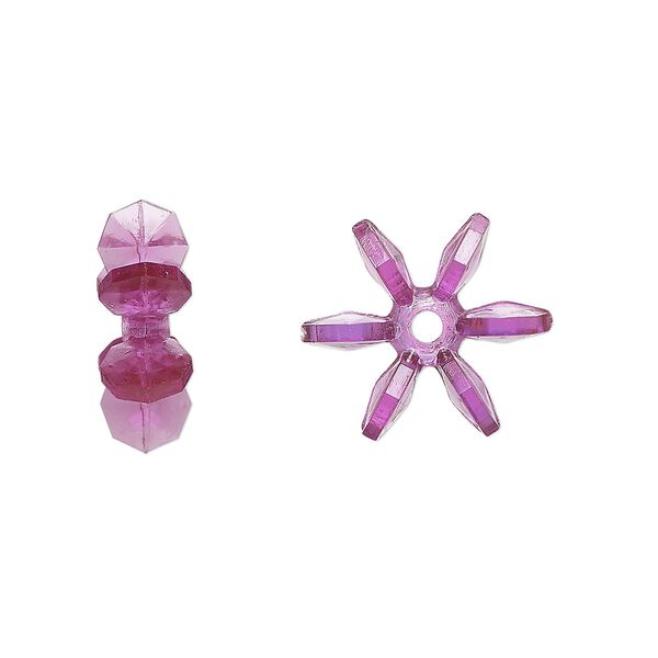 Bead, acrylic, transparent dark purple, 14x5mm paddle wheel. Sold per pkg of 500. image number 0