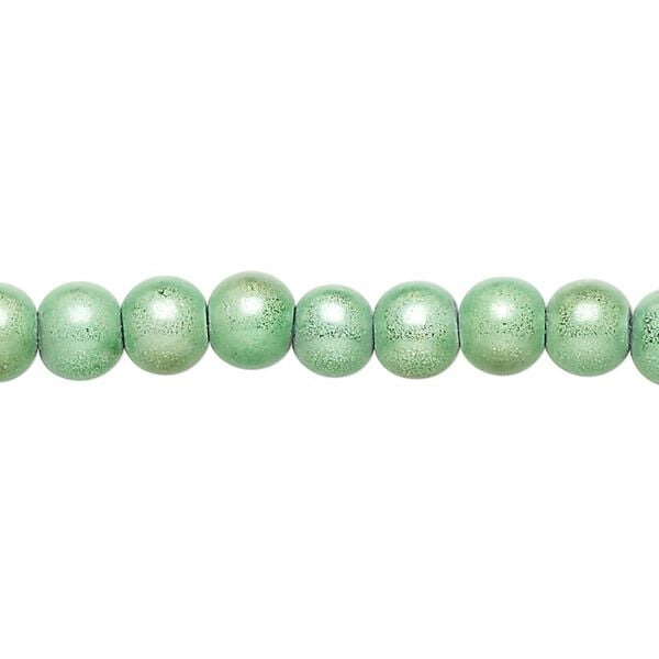 Wonder bead, acrylic, mint green, 6mm round. Sold per 15-1/2" to 16" strand. image number 0