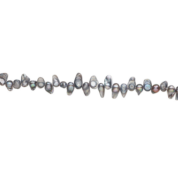 Freshwater pearl 1pkg1, baroque, 15 inch silver peacock 8x7mm-19x8mm cultured image number 1