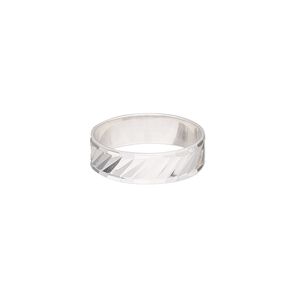 Ring, sterling silver, 6mm wide with diamond-cut lines, size 9. Sold individually.