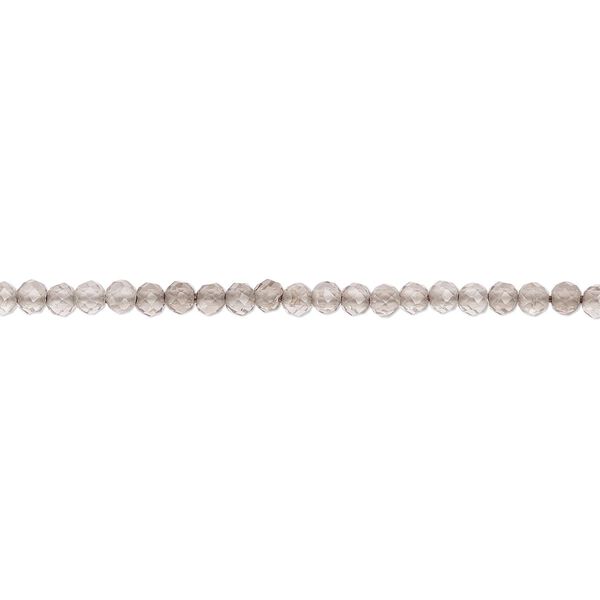 Smoky quartz 1pkg1, faceted round bead 13 inch 2mm image number 0