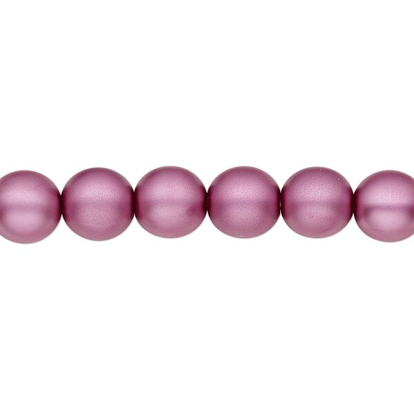 Bead, Czech pearl-coated glass druk, opaque matte lilac, 8mm round. Sold per 15-1/2" to 16" strand. image number 0
