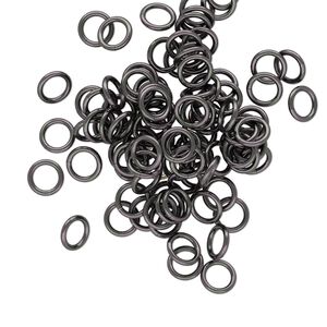 Jump ring, anodized aluminum, gunmetal, 5mm round, 3.4mm inside diameter, 20 gauge. Sold per pkg of 100.