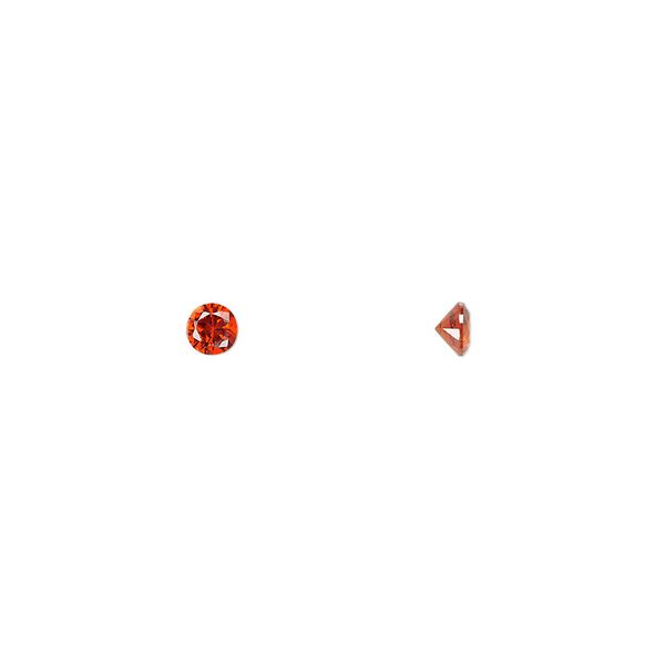 Gem, cubic zirconia, ruby red, 3.5mm faceted round, Mohs hardness 8-1/2. Sold per pkg of 5. image number 0