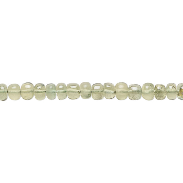 Bead, green apatite (natural), 4x3mm hand-cut rondelle, B+ grade, Mohs hardness 5. Sold per 14-inch strand, approximately 140 beads. image number 0