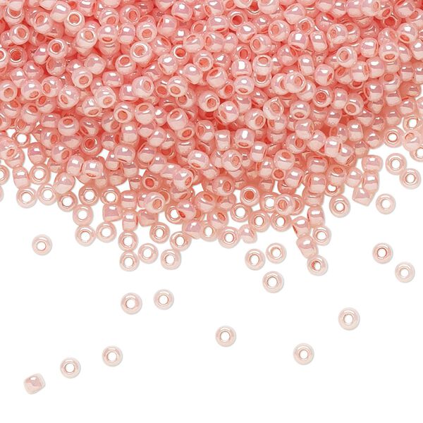 Seed bead, TOHO BEADS®, glass, pkg/7.5g, #11 round, opaque ceylon impatiens pink (TR-11-911). image number 0