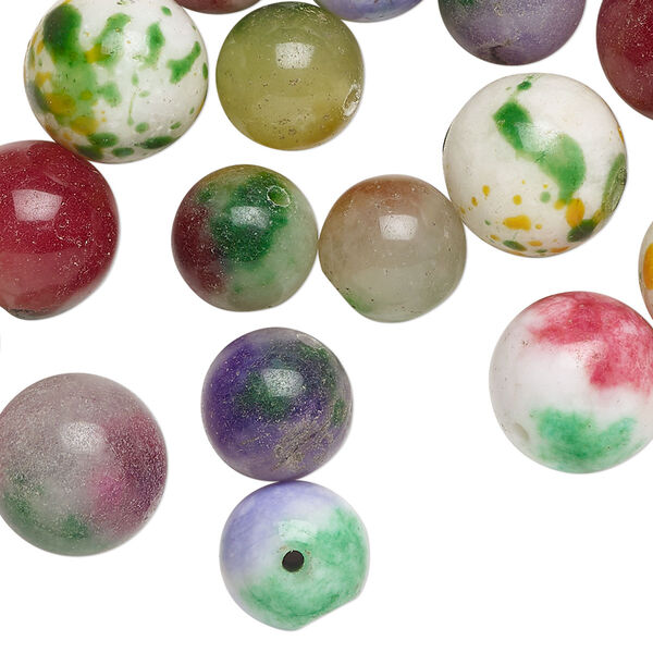 Malaysia "jade" 1pkg1, irregular round bead C grade, 2 oz mix 10-13mm image number 0