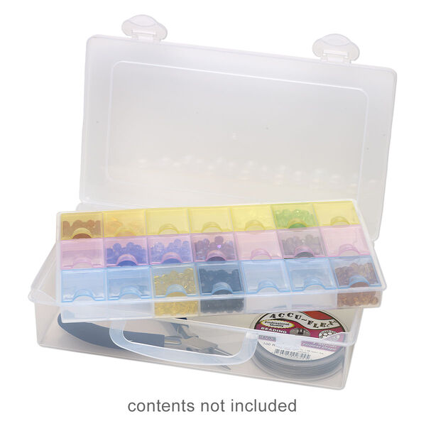 Organizer, acrylic, multicolored, 8-3/4 x 5 x 2-inch rectangle, 21 compartments. Sold individually. image number 0