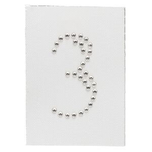 Iron-on transfer 1pk crystal clear, Preciosa Czech crystal 33.5x17.5mm "3"