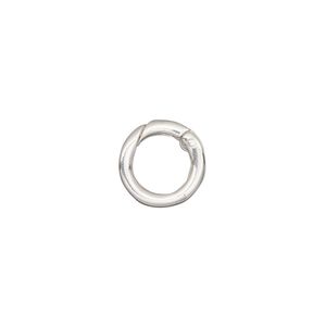 Clasp self-closing hook 1pkg1 sterling silver 12mm round