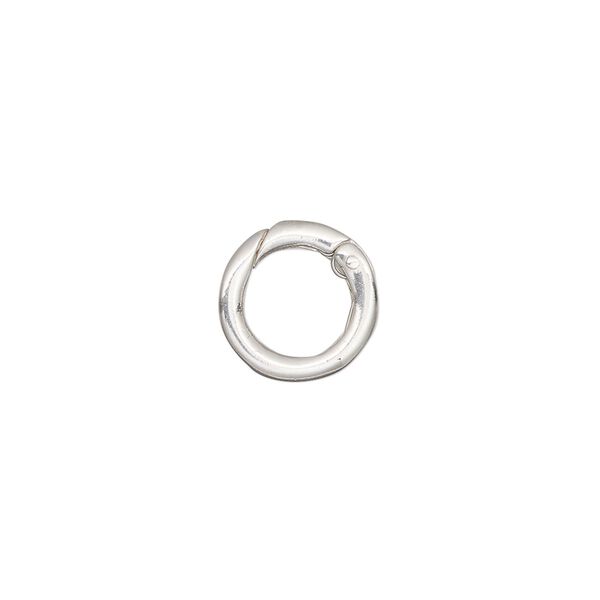 Clasp self-closing hook 1pkg1 sterling silver 12mm round image number 0