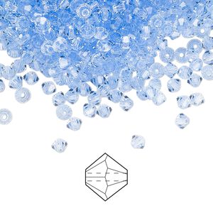 Bead 48pk light sapphire, Preciosa Czech crystal 3mm bicone
