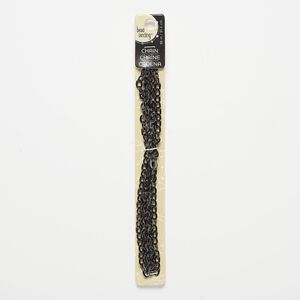 Chain, gunmetal-finished steel, 8x6mm flat oval cable. Sold per pkg of 36 inches.