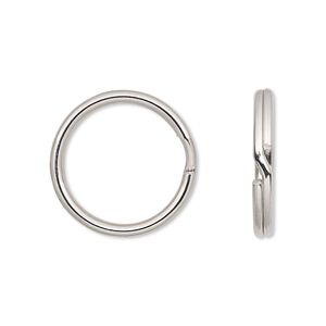 Split ring, nickel-finished steel, 20mm round with 16.6mm inside diameter. Sold per pkg of 100.