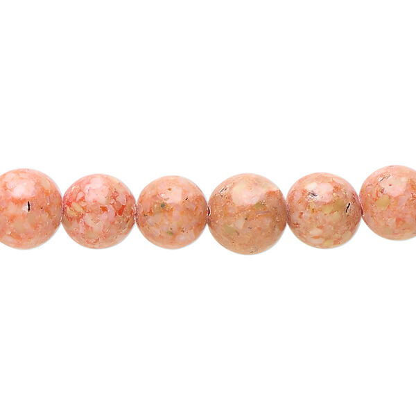 Multi-gemstone / mother-of-pearl shell / resin 1pkg1, round bead 15 inch 7-9mm image number 0