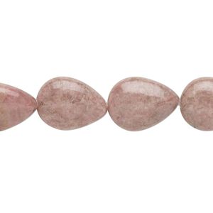 Rhodonite 1pkg1, puffed teardrop bead natural 15.5-16 inch 16x12mm