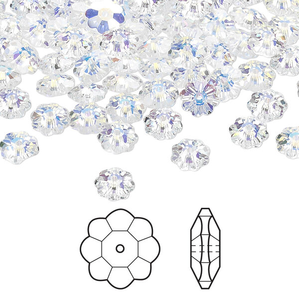 Margarita flower 144pk crystal AB, Crystal Passions® 6x2mm 3700 image number 0