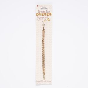 Bracelet component, nylon / gold-finished "pewter" (zinc-based alloy) / steel, pink, 7mm braided, 6 inches. Sold individually.