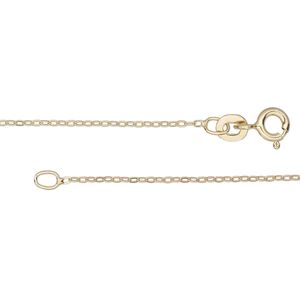 Chain 1pkg1 sterling silver cable, 1mm flat / springring clasp, Gossamer™ "vermeil" 20 inch
