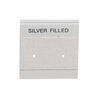 Earring card, flocked plastic, grey and silver, 1x1-inch square with "SILVER FILLED." Sold per pkg of 100. image number 0