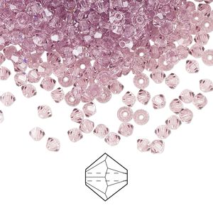 Bead 1440pk light amethyst, Preciosa Czech crystal 3mm bicone