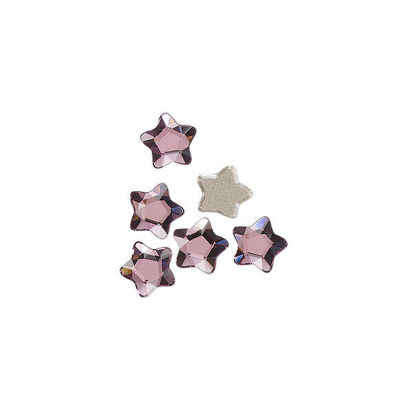 Flat back 6pk iris foil back, Crystal Passions® 6mm star flower 3754 image number 0