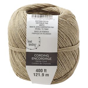 Cord hemp 1pk 1.5mm round, tan 400 foot
