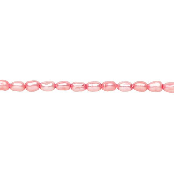 Freshwater pearl 1pkg1, rice C grade, 15 inch 3mm dark blush cultured image number 0