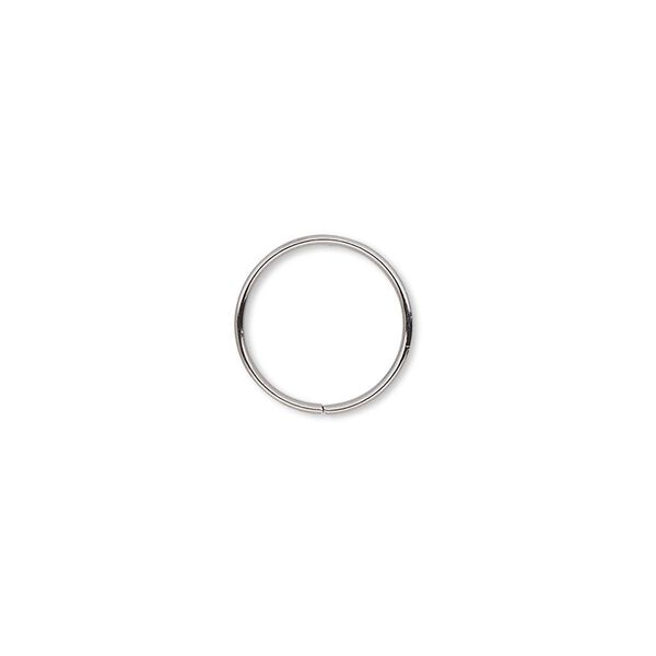 Jump ring, gunmetal-plated brass, 12mm round, 10.4mm inside diameter, 20 gauge. Sold per pkg of 100. image number 0