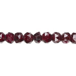 Garnet 1pkg1, hand-cut faceted round bead 15.5-16 inch 6mm