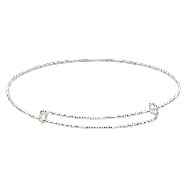 Bracelet, sterling silver, 1mm wide diamond-cut, adjustable from 7-1/2 to 9-1/2 inches. Sold individually. image number 0