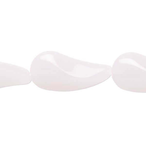 Bead, glass, translucent light pink, 21x12mm paisley. Sold per 14-inch strand, approximately 15 beads. image number 0