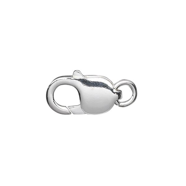 Clasp, lobster claw, sterling silver, 18x9mm with jump ring. Sold individually. image number 0