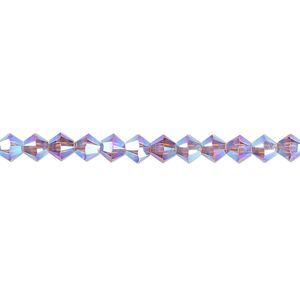 Bead 48pk iris AB 2X, Crystal Passions® 4mm bicone 5328