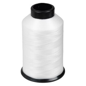 Thread, Nymo®, nylon, white, size O. Sold per 3-ounce spool.