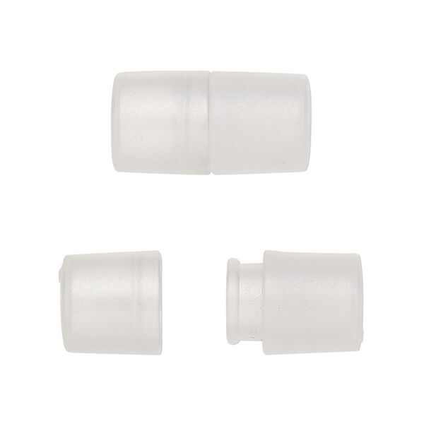 Clasp, breakaway, polypropylene, translucent, 20.5x10.5mm round tube. Sold per pkg of 50. image number 0