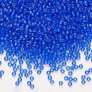 Seed bead, Preciosa Ornela Czech glass, pkg/50g, #11 rocaille, translucent rainbow light blue, (31050).
