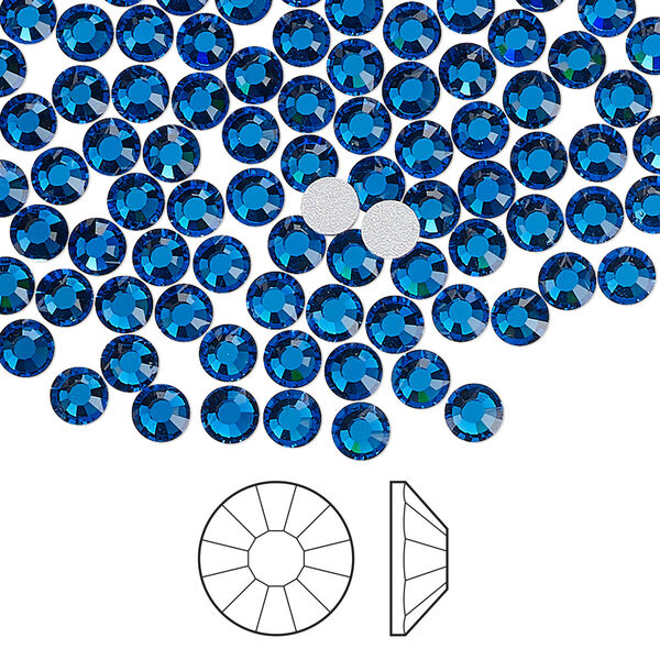 Flat back 1440pk Capri blue foil back, Preciosa Viva 12® Czech crystal rhinestone 3.8-4mm chaton rose round SS16 image number 0