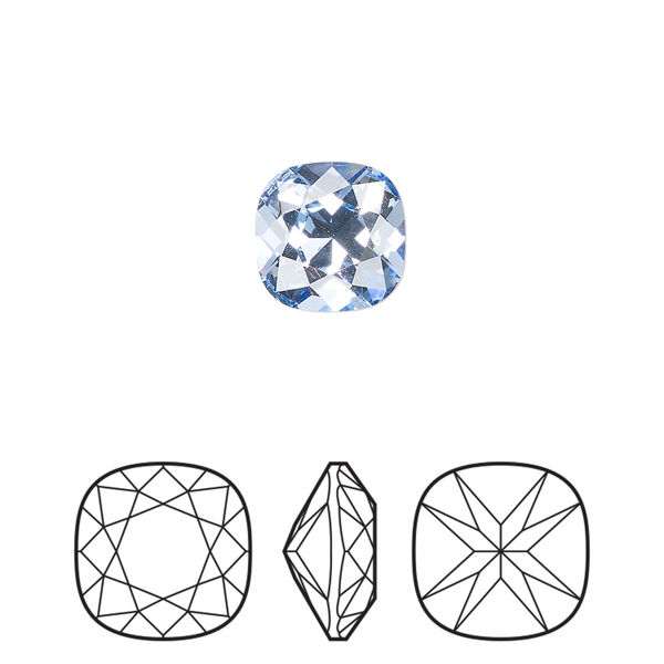 Fancy stone 144pk light sapphire foil back, Preciosa MAXIMA Czech crystal rhinestone 10mm cushion square image number 0