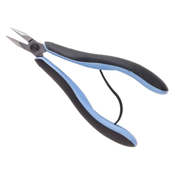 Pliers, Lindstrom® RX series, short chain-nose, alloyed steel / plastic / rubber, blue and black, 5-3/4 inches. Sold individually. image number 0