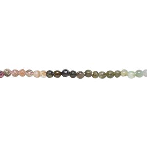 Multi-tourmaline 1pkg1, hand-cut round bead natural 14 inch 2-2.5mm