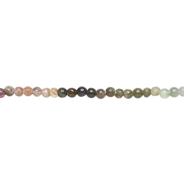 Multi-tourmaline 1pkg1, hand-cut round bead natural 14 inch 2-2.5mm image number 0