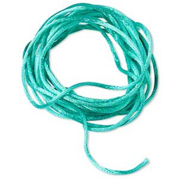 Cord, Satinique™, satin, sea foam green, 1.5mm small. Sold per pkg of 10 feet. image number 0