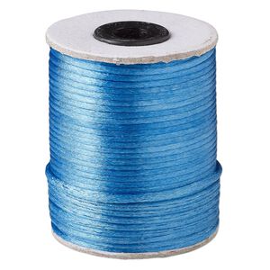 Cord, Satinique™, satin, dark turquoise, 2mm. Sold per 200-foot spool.