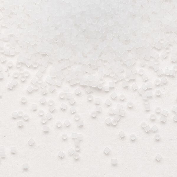 Seed bead, Delica®, glass, pkg/50g, #15 round, translucent matte crystal clear (DBS-0741). image number 0