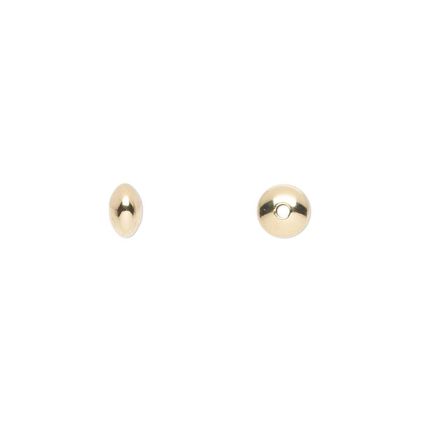 Bead, 14Kt gold-filled, 6x3mm smooth saucer. Sold per pkg of 2. image number 0