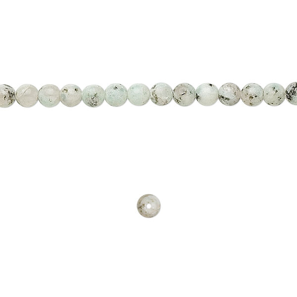 Bead, sesame jasper (natural), opaque to semitranslucent, 4mm round, B grade, Mohs hardness 6-1/2 to 7. Sold per 15-1/2" to 16" strand. image number 0