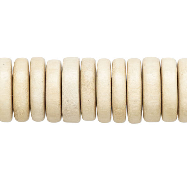 Bead, Taiwanese cheesewood (waxed), 15x3mm-15x4mm rondelle. Sold per 8-inch strand, approximately 55 beads. image number 0